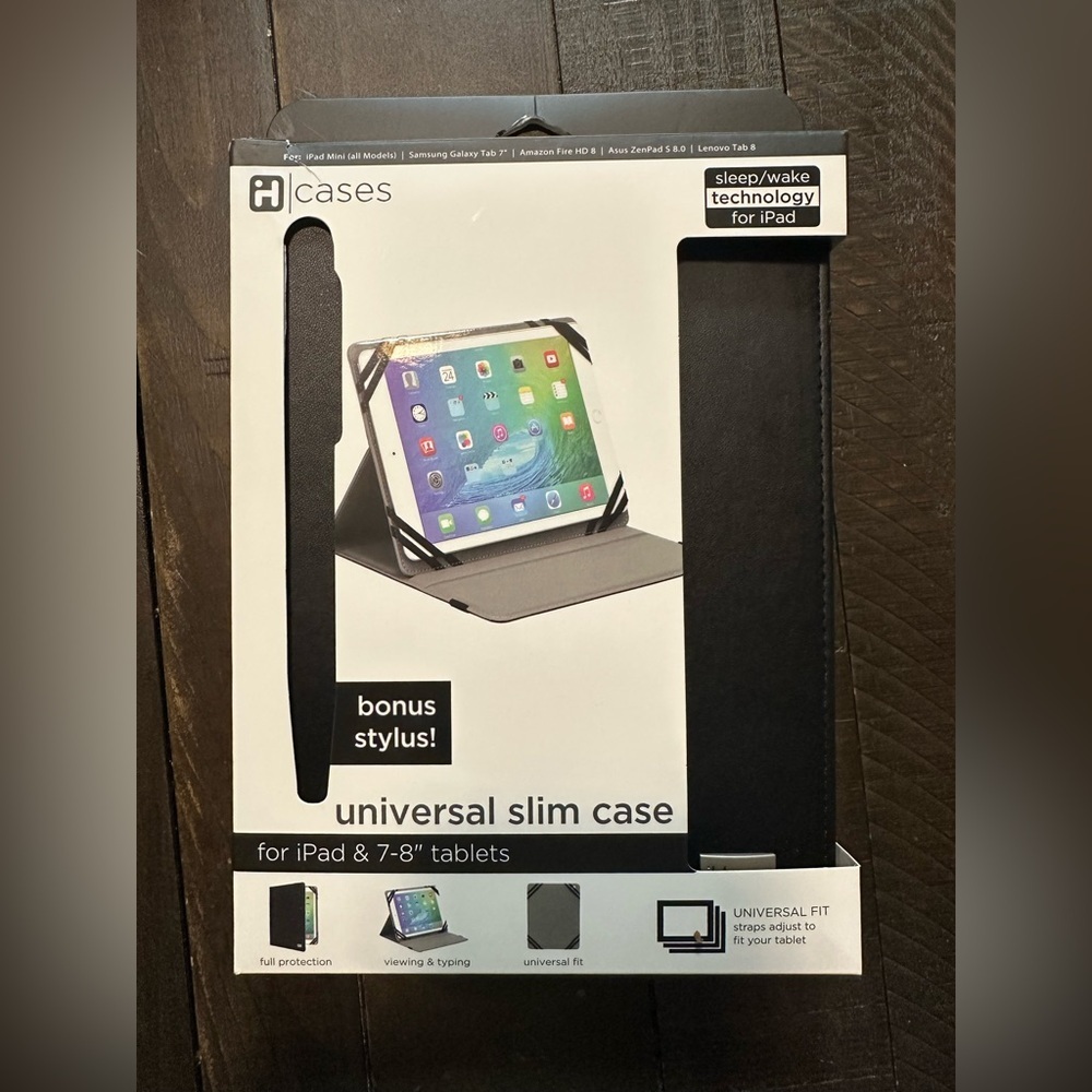 H Cases Unoversal Slim Cas for iPad and 7 to 8” Tablets. NWT.